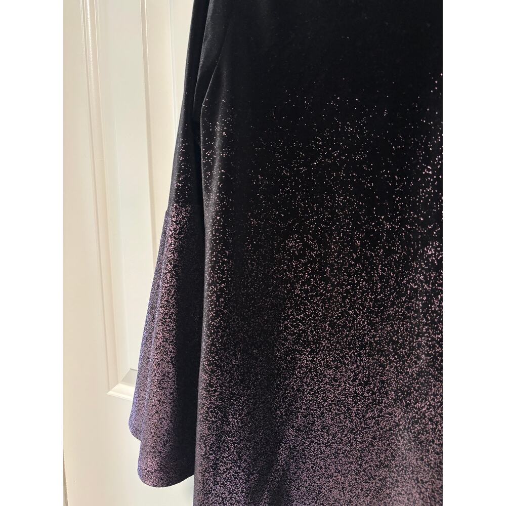 Alfani Black & Purple Velvet Bell Sleeve Tunic 1X - Picture 10 of 10